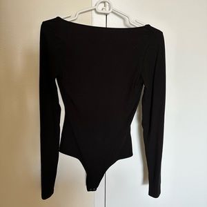 AGOLDE black long sleeve bodysuit with cut out back - s small.